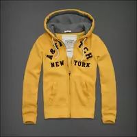 hommes veste hoodie abercrombie & fitch 2013 classic x-8037 jaune